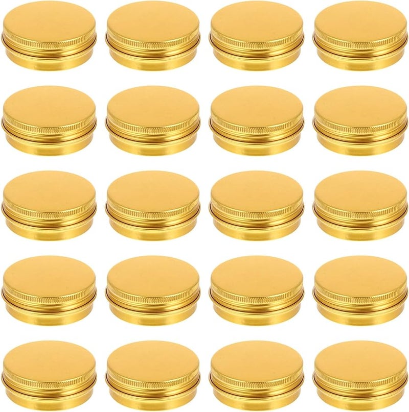 Gold Aluminum Cream Jars 20Pcs 30Ml Screw Thread Mini Cosmetic Containers Travel Tins - Image 1
